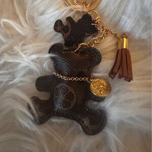Luxury Bear Keychain with Gold Accents